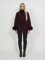premium wool coat - burgundy