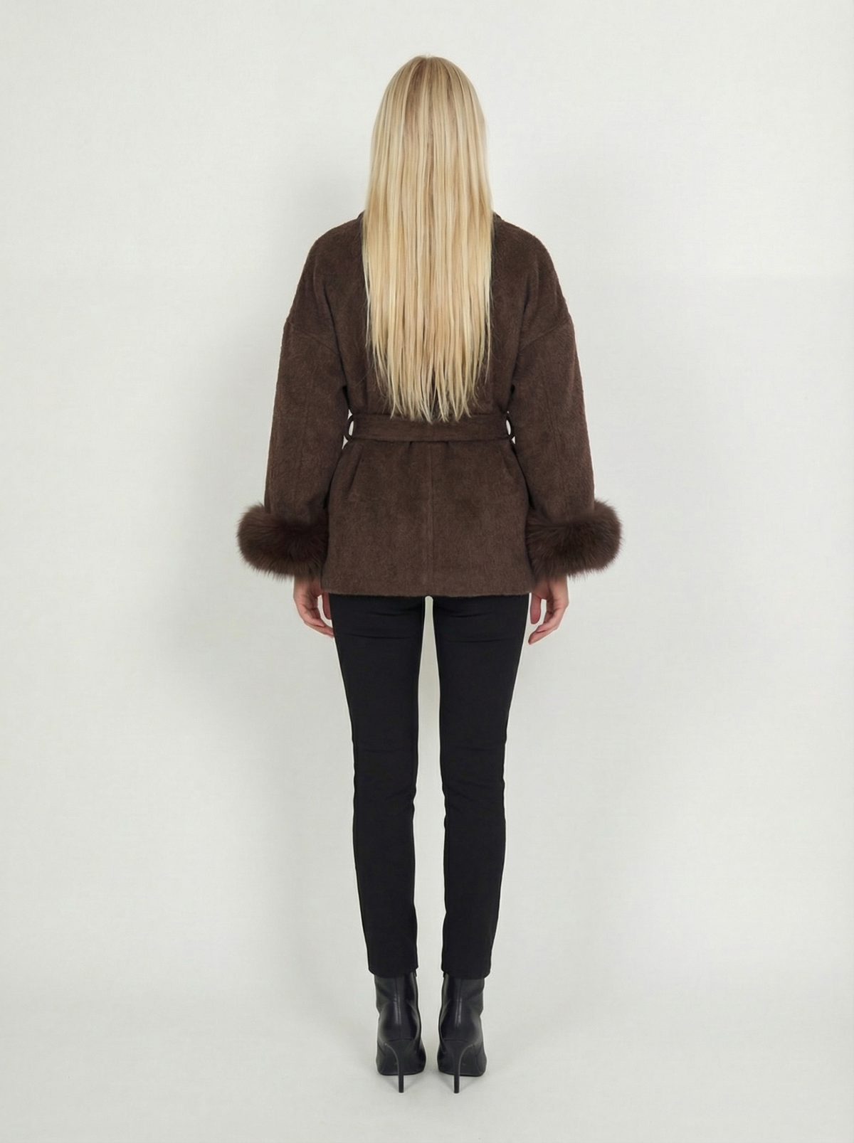 premium wool coat - brown