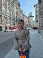 premium wool coat - taupe