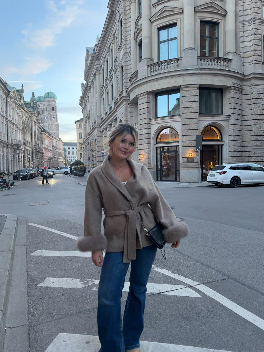 premium wool coat - taupe