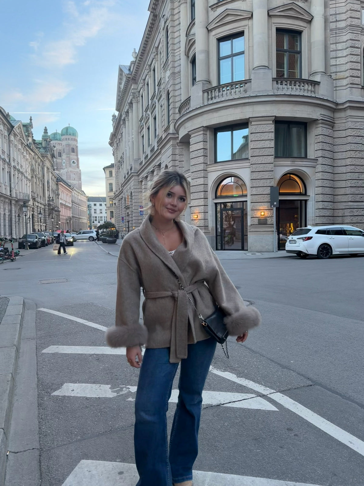premium wool coat - taupe