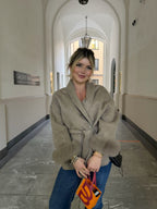 premium wool coat - taupe