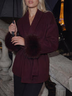 premium wool coat - burgundy