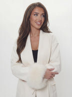 premium wool coat - white