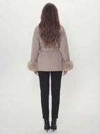 premium wool coat - taupe