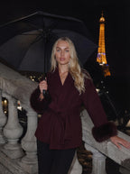 premium wool coat - burgundy